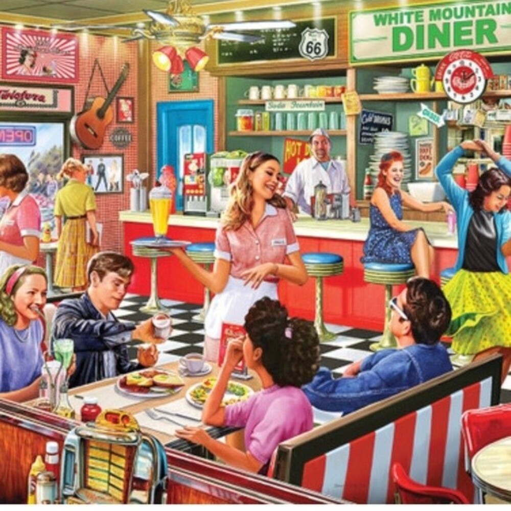 White Mountain American Diner 1000 Jigsaw Puzzle Pieces